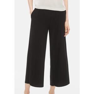 Eileen Fisher System Black Lightweight Washable Stretch Viscose Wide-leg Pant XS